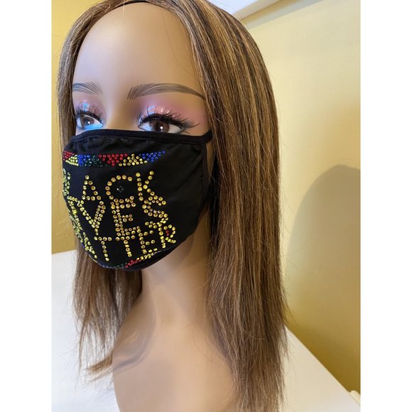 Black Lives Matter Bling Multicolor Face Mask - Picture 8 of 10